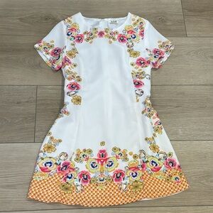 Molly Bracken women’s white mini floral print dress size small